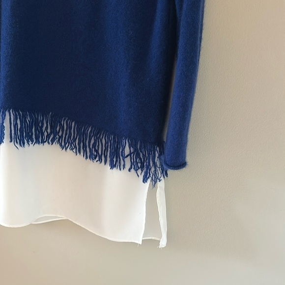 Tyler Boe Womens Cashmere Layered Sweater with Fringe Sz Small Quiet Luxury Chic - Picture 3 of 7